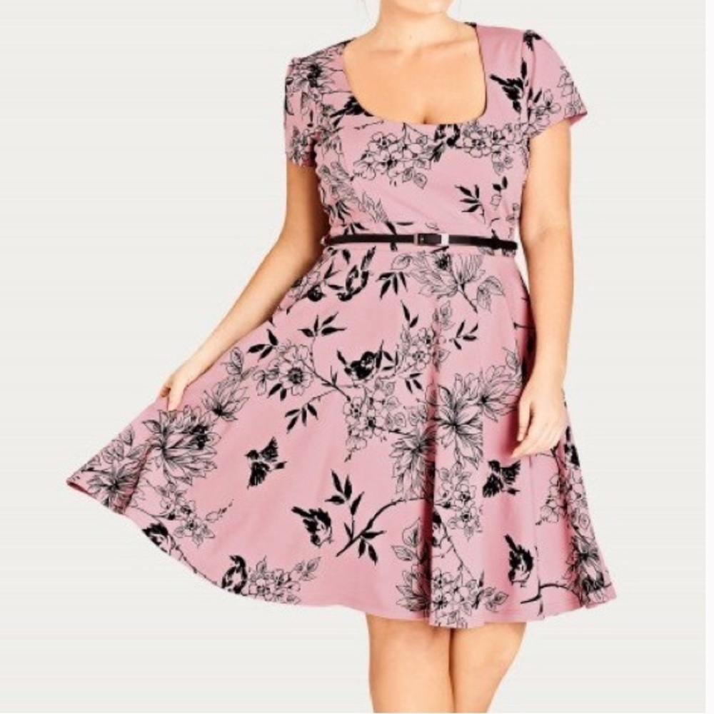 City Chic Birdy Flock Dress - Picture 3 of 10